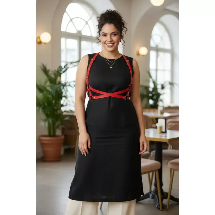 Büyük Beden Kırmızı Kadın Kemer Vücudu Saran O Halka Detaylı Deri Aksesuar. - APFT204