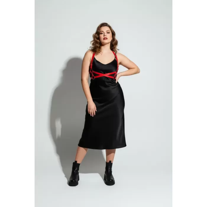 Büyük Beden Kırmızı Kadın Kemer Vücudu Saran O Halka Detaylı Deri Aksesuar. - APFT204