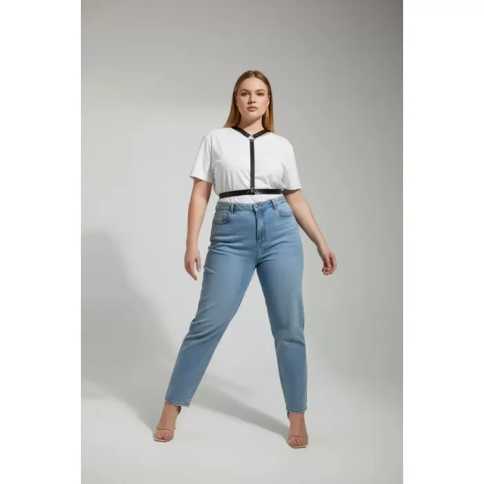 Büyük Beden Siyah Kadın Kemer Harness Model Deri Aksesuar - APFT599