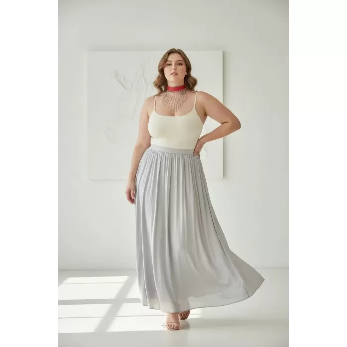 Büyük Beden Kırmızı Kadın Deri Kemer Zincir Püskül Detaylı Şık Aksesuar - APFT629