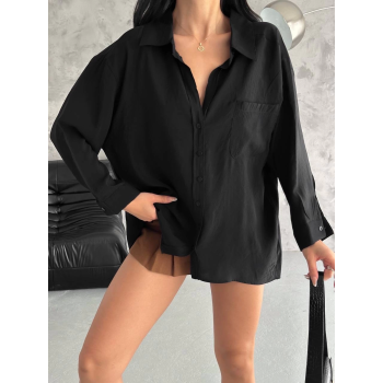 Modal oversize cepli gömlek