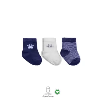 3lü Penye Soket Çorap Bs10110 İndigo
