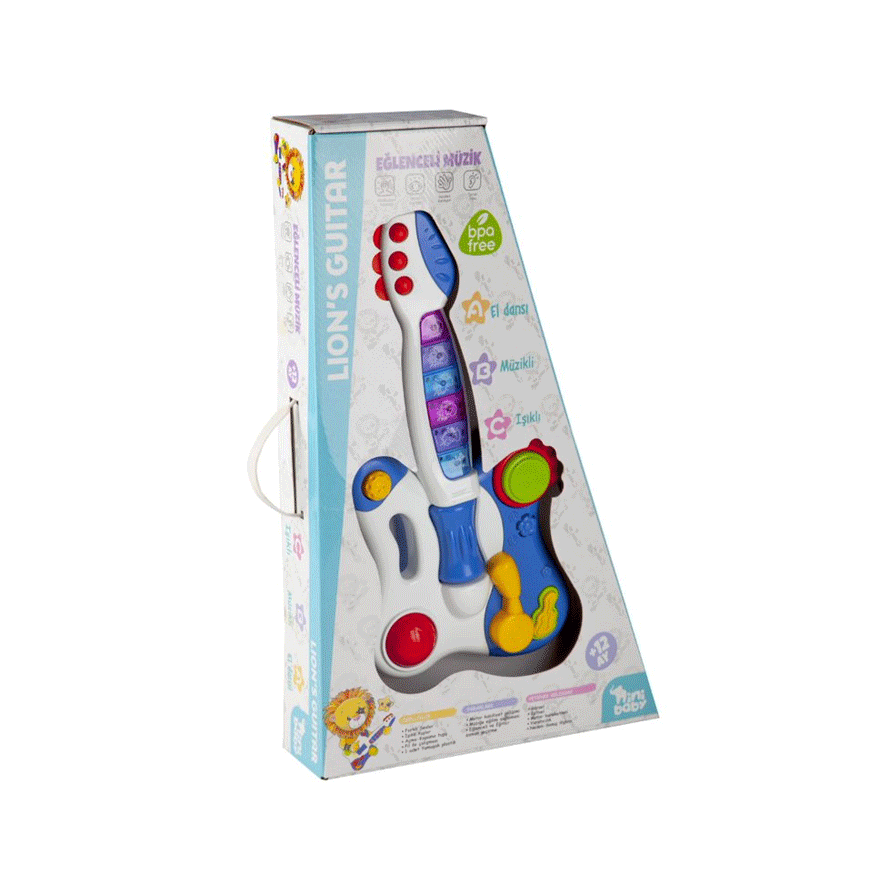 HediyeCantam ER-206 Nini  Baby Gitar Lion  Işıklı Sesli  Müzikli