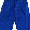Parlak Kadife Cepli Pantolon Eşofman Pijama Altı Büyük Beden Unisex Lastikli Paça Mavi