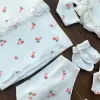 Çiçek Desenli Dantel İşlemeli %100 Pamuk Kız Bebek 8li Hastane Çıkışı