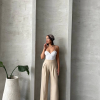 Pileli keten pantolon s255046