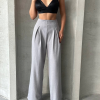 Pileli keten pantolon s255046