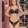 SİMLİ STRAPLEZ LOTUS SÜTYEN VE SLİP KÜLOT TAKIM SİYAH (MGP31541)
