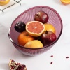 Akrilik Barok Mürdüm Büyük Oval Meyve & Salata Kasesi & Karıştırma Kabı / 3,3 Lt  (CAM DEĞİLDİR)