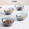 Akrilik Barok Lacivert Oval 4lü Küçük Kase Seti & Çerezlik & Sunumluk & İkramlık (Cam Değildir)