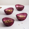 Akrilik Barok Mürdüm Oval 4lü Küçük Kase Seti & Çerezlik & Sunumluk & İkramlık(Cam Değildir)