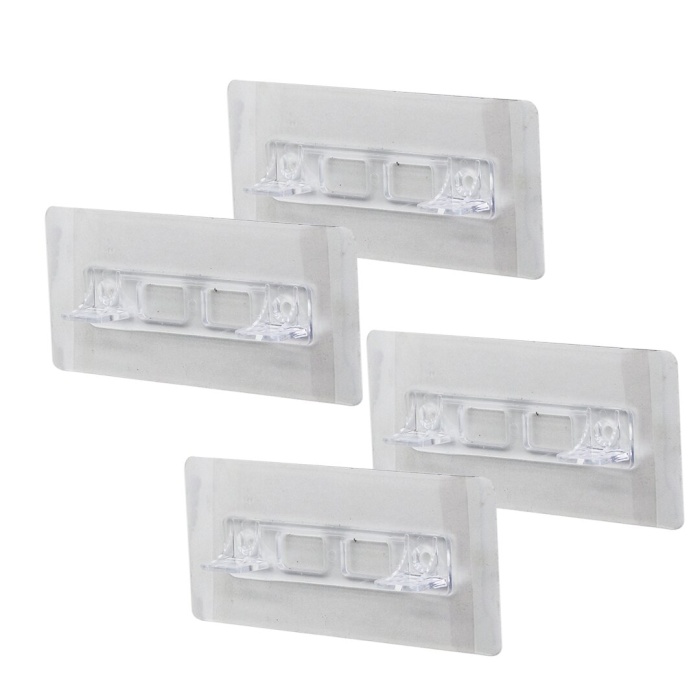 4PCS  RAF AYAK APARATI   ŞEFFAF PVC YAPIŞKANLI + VİDALANABİLİR   2X10CM (4172)