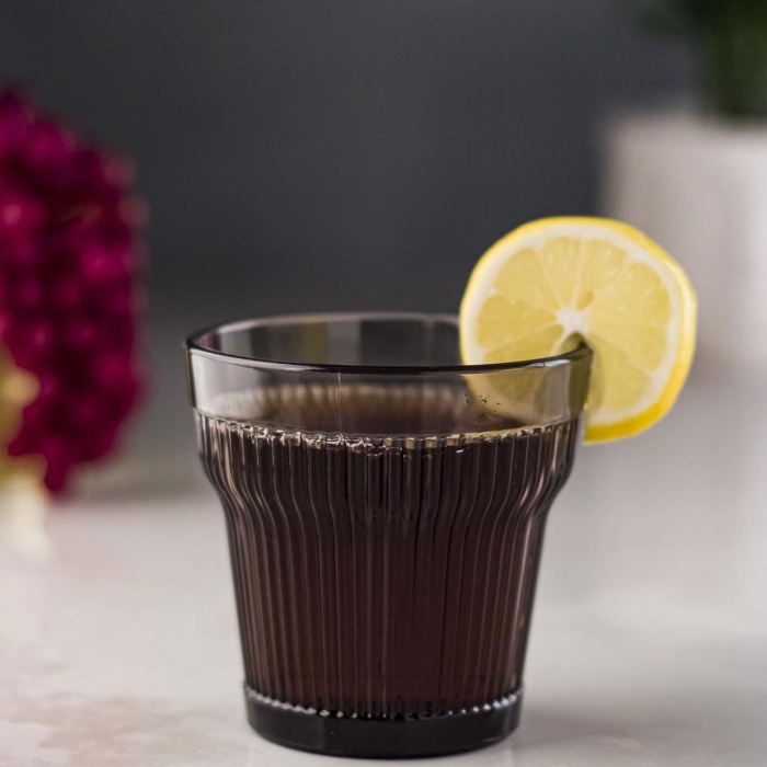 Akrilik Füme Tekli Kısa Bardak & Su Meşrubat Kahve Yanı Bardağı 300 ml ( Cam Değildir )