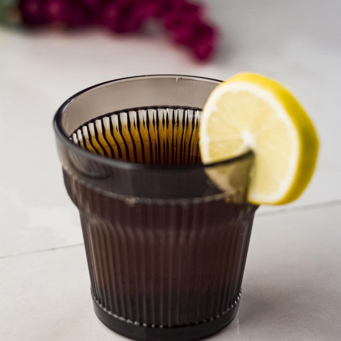 Akrilik Füme Tekli Kısa Bardak & Su Meşrubat Kahve Yanı Bardağı 300 ml ( Cam Değildir )