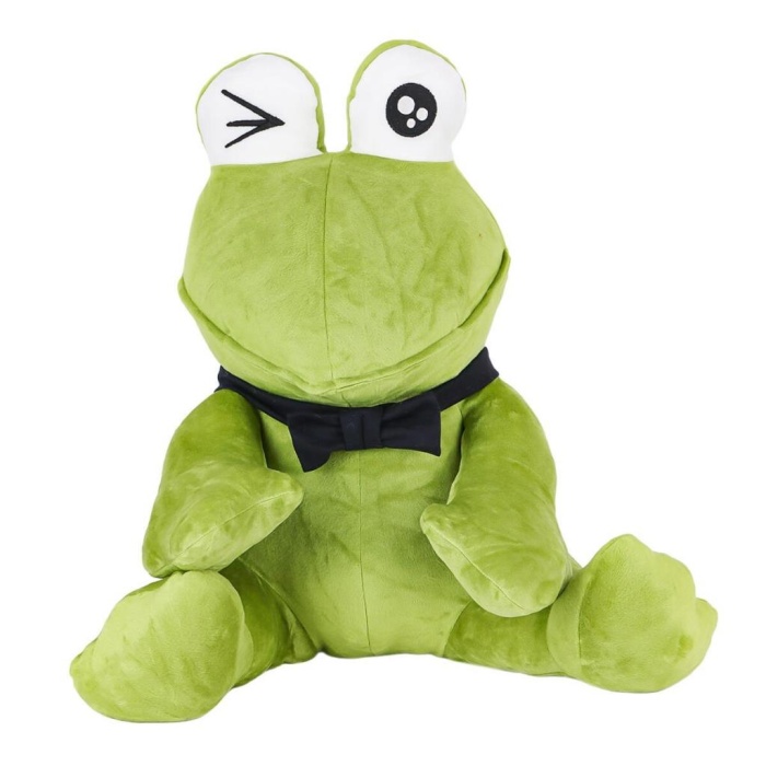 Nessiworld 1430 Peluş Papyonlu Oturan Yeşil Kurbağa -My Friend Toys