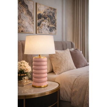 Luxury – Silvara Seramik Abajur | Model: VL-SV30-PNK