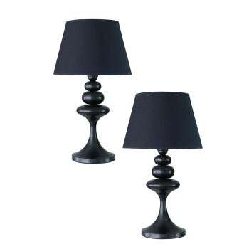 Siyah Kaplama Balance Modern Metal Abajur Siyah Başlık (iki Adet)