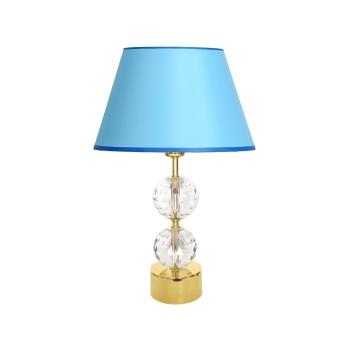 Gld-krs01 Gold Ayaklı Kristal Abajur - Turkuaz