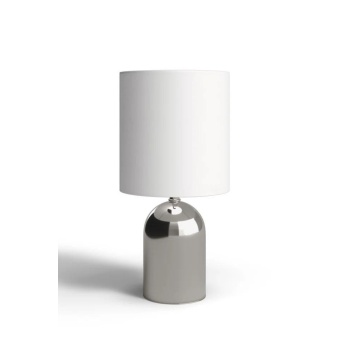 Nuur Krom Kaplama Metal Abajur - Beyaz