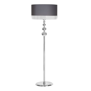 Vega Krom Kaplama Üçlü Küre Düz Metal Lambader - Antrasit Gri