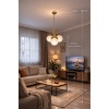 Mirello 3L Gold Cam Küre Sarkıt Avize – Modern Salon Aydınlatma