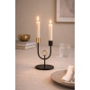 Deco Rings Siyah Gold Art Deco Metal Şamdan Mumluk 2 Mumlu Dekoratif Masa Üstü