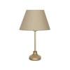 Onze Eskitme Mat Gold Metal Abajur, Masa Lambası - Hasır Bej
