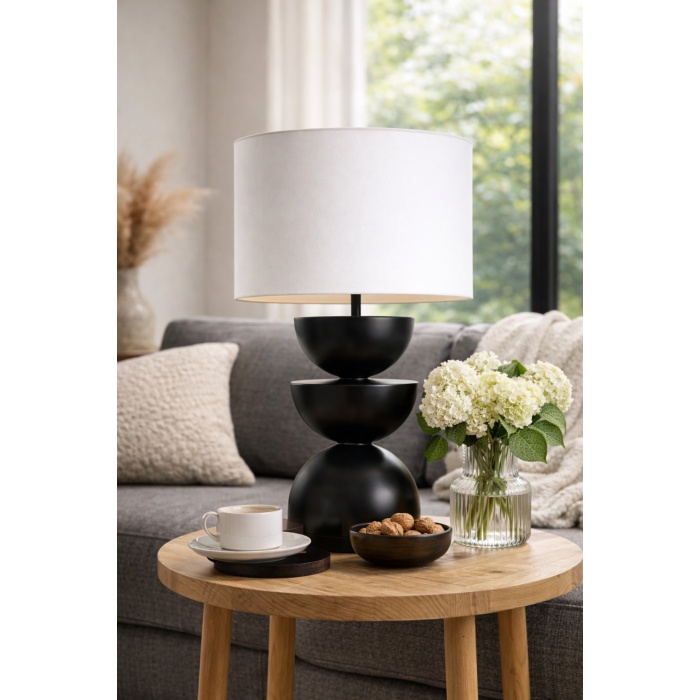 Sculpt Noir Tasarım Masa Abajuru Modern Dekoratif Salon Lambası Siyah