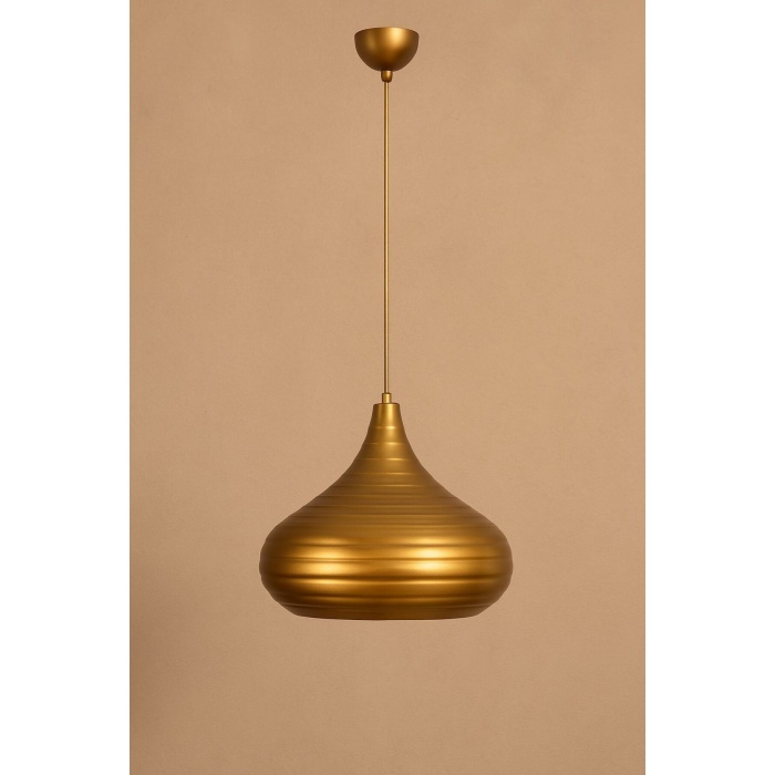 Golden Pear Line Çizgili Altın Sarkıt Avize | Modern Salon, Mutfak, Hol ve Kafe Aydınlatma