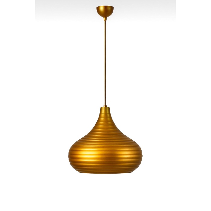Golden Pear Line Çizgili Altın Sarkıt Avize | Modern Salon, Mutfak, Hol ve Kafe Aydınlatma