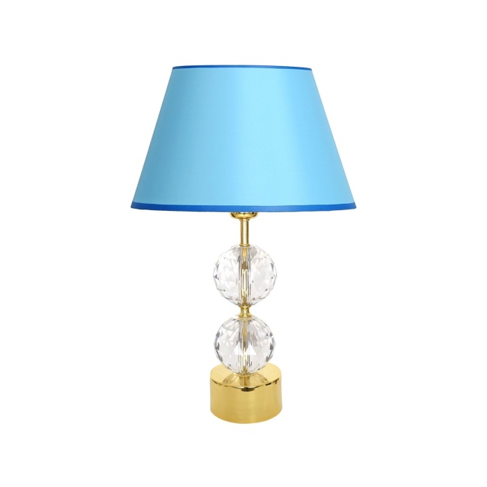 Gld-krs01 Gold Ayaklı Kristal Abajur - Turkuaz