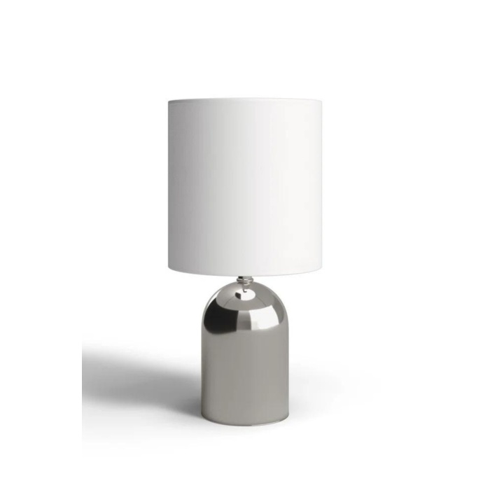 Nuur Krom Kaplama Metal Abajur - Beyaz