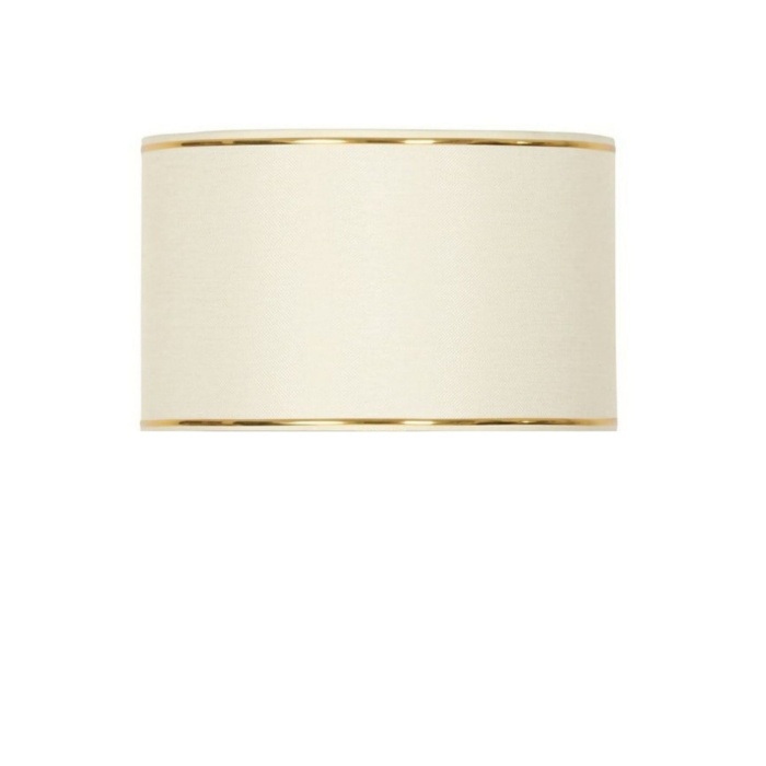 Gold Şeritli Krem Silindir Lambader Başlığı