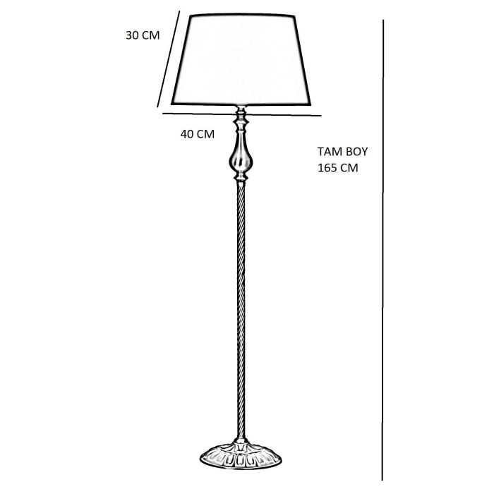 Madelyn Eskitme Burgulu Metal Lambader - Kırmızı Kadife