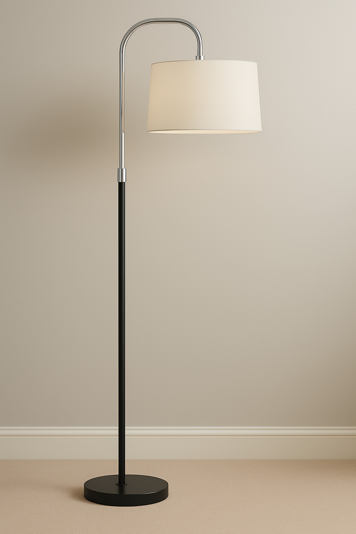 Elora Siyah-Krom Lambader – Pliseli Krem Şapka, Klasik Modern Stil