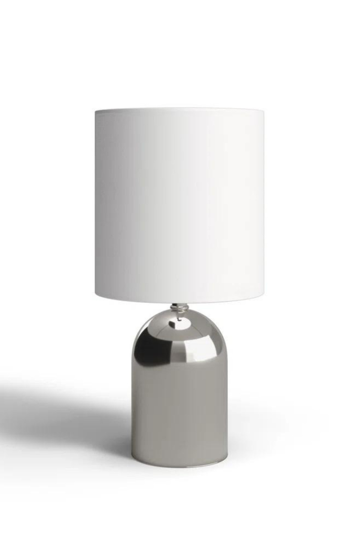 Nuur Krom Kaplama Metal Abajur - Beyaz