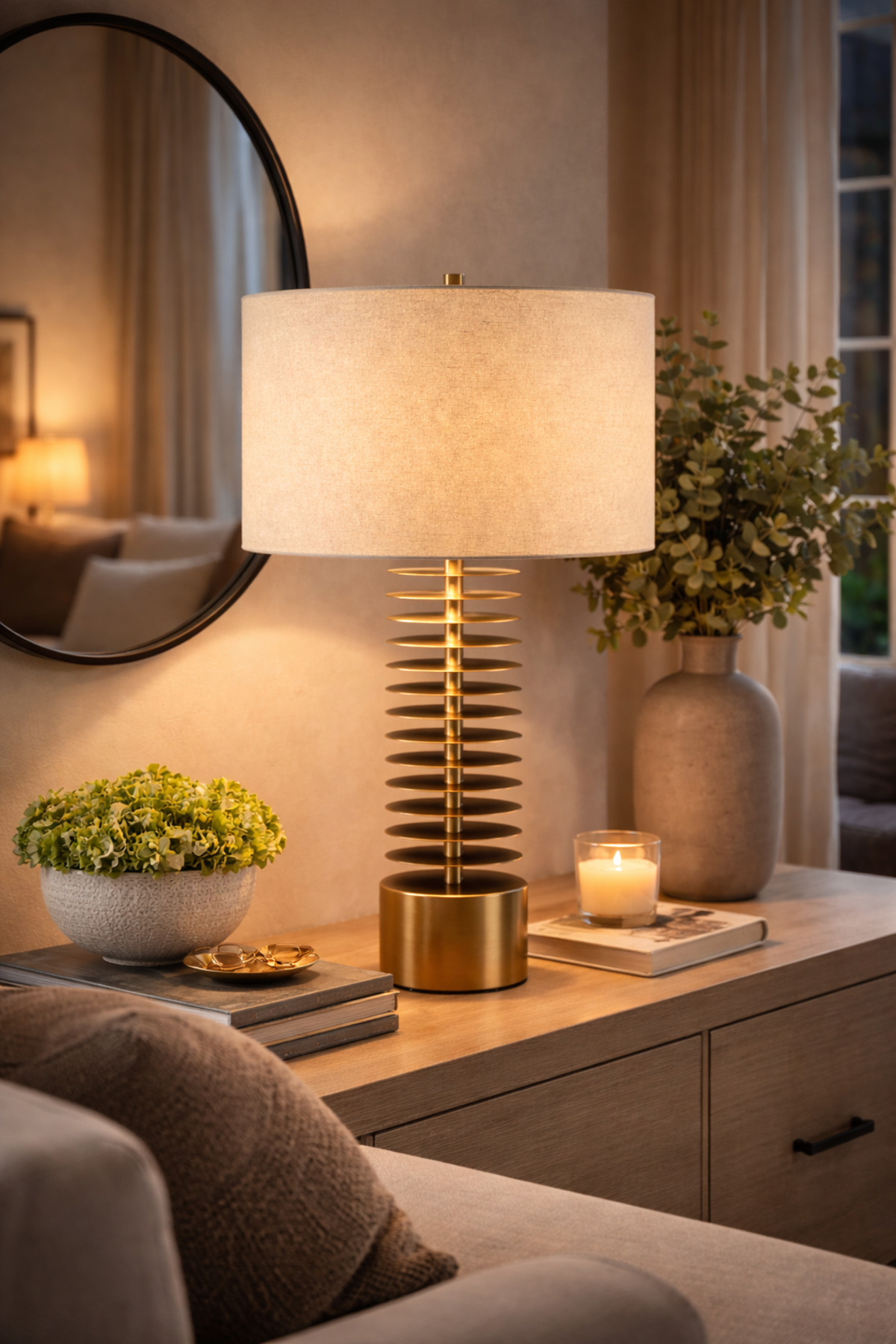 Walwe Eskitme Gold Metal Abajur – Modern Dekoratif Masa Lambası | ABJ-FR02