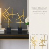 Kalyx Gold Dekoratif Obje Seti 2’li – Metal Mermer Kaideli Modern Salon Ofis Masa Dekoru