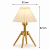 Lumera Tripod Gold Pileli Şapkalı Premium Abajur Modern Salon ve Yatak Odası Aydınlatması