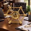 Orbit Atom Dekoratif Metal Masa Saati Gold Mekanik İskelet Modern Ofis Salon Saat VN-ORB-AT01