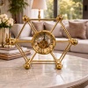 Orbit Atom Dekoratif Metal Masa Saati Gold Mekanik İskelet Modern Ofis Salon Saat VN-ORB-AT01