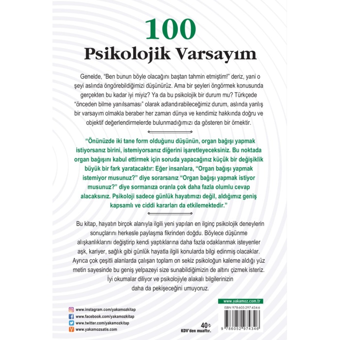 100 Psikolojik Varsayım