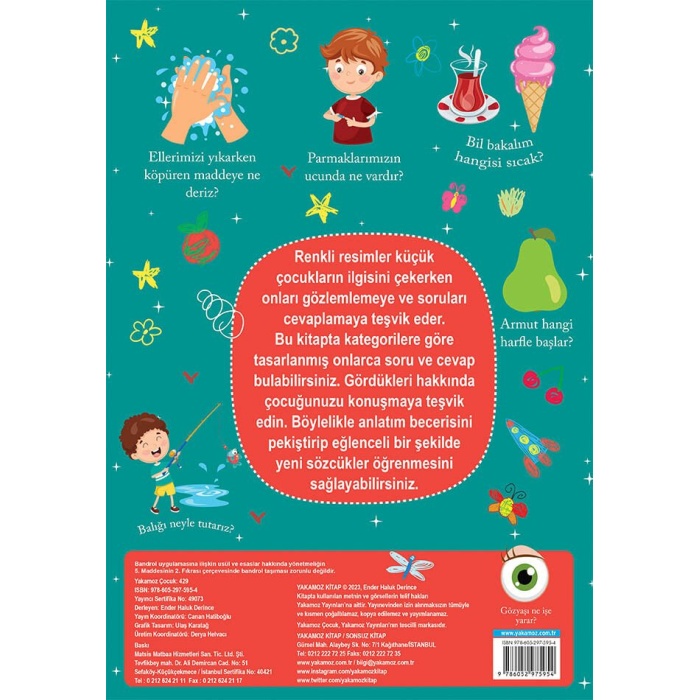 İlginç Sorular Kitabı Turkuaz - Keşifler, Harfler, Duyurular, Vücudumuz, Sayılar