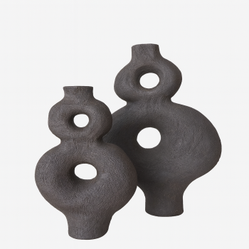 Ocho 8 - Handmade İkili Seramik Vazo - Antrasit