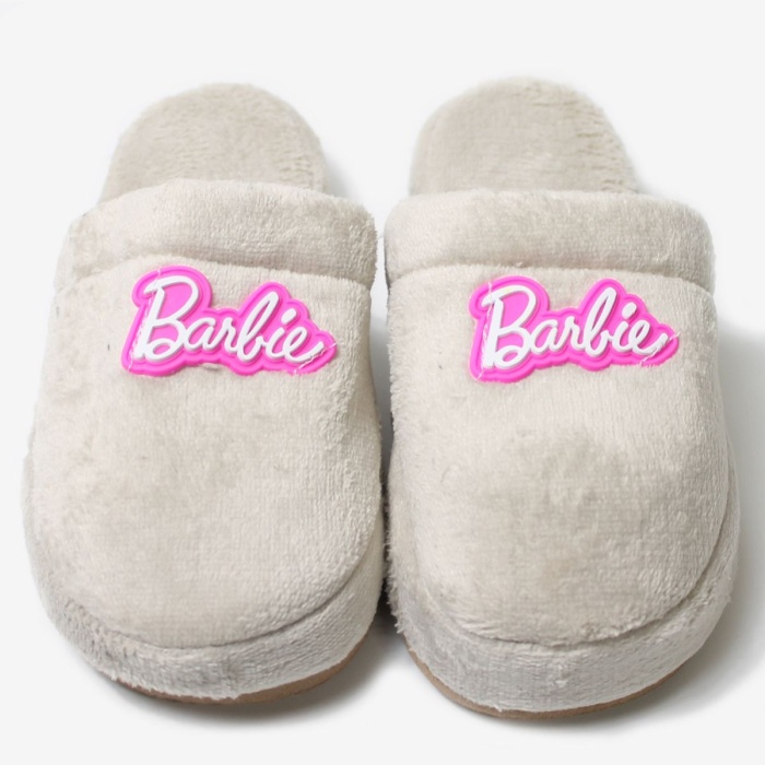Kadın Ev Terliği Kışlık Yünlü Terlik Rahat Kapalı Kaymaz Yüksek Taban Barbie Barbi