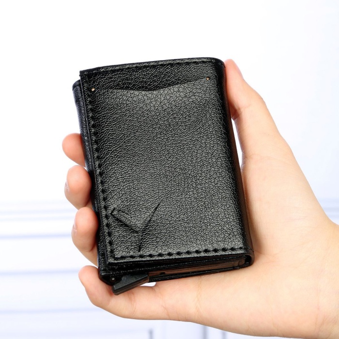 Rfid Korumalı Mekanizmalı Siyah Çıtçıtlı Otomatik Alüminyum