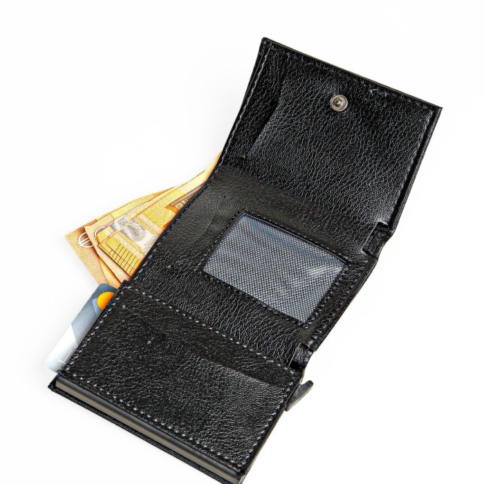 Rfid Korumalı Mekanizmalı Siyah Çıtçıtlı Otomatik Alüminyum