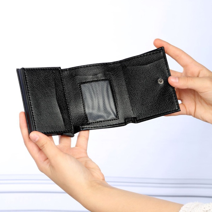 Rfid Korumalı Mekanizmalı Siyah Çıtçıtlı Otomatik Alüminyum
