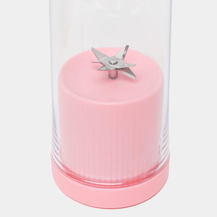 Pembe Renk Orijinal Taşınabilir Şarjlı El Blenderi 6 Ninja Bıçaklı