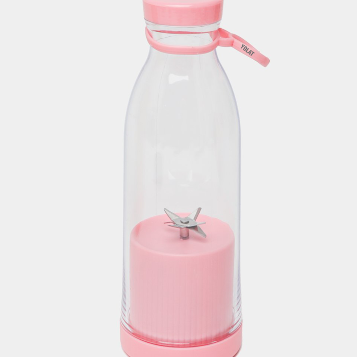 Pembe Renk Orijinal Taşınabilir Şarjlı El Blenderi 6 Ninja Bıçaklı